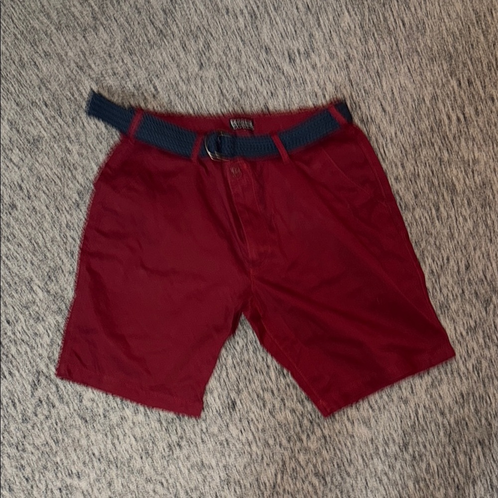 Men's Red Shorts with Belt
